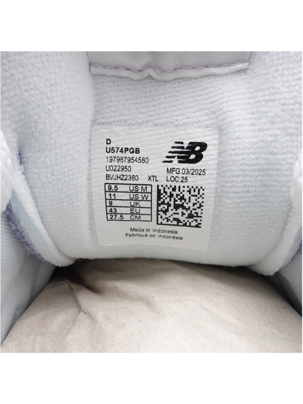 NEW Men's New Balance 574 Sneakers U574PGB Pearl Grey/NB White - Picture 10 of 12